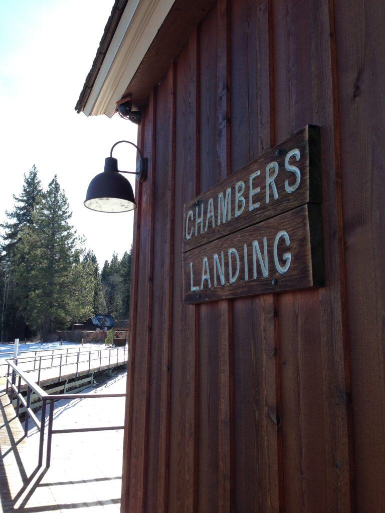 Chambers Landing sign in Lake Tahoe
