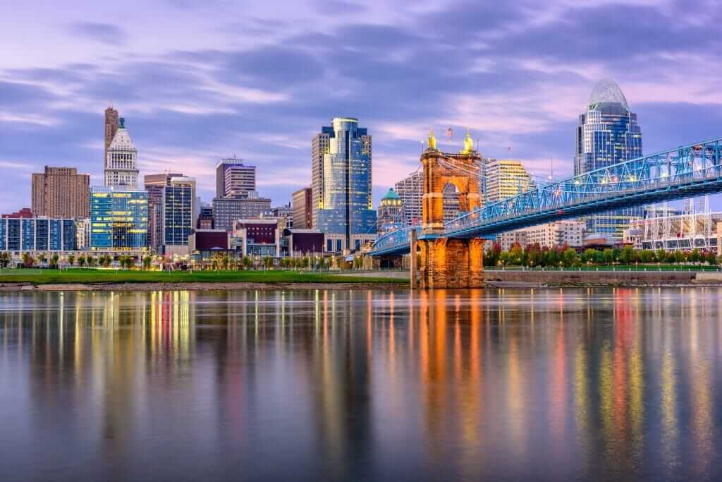 Cincinnati, Ohio skyline at dusk 
