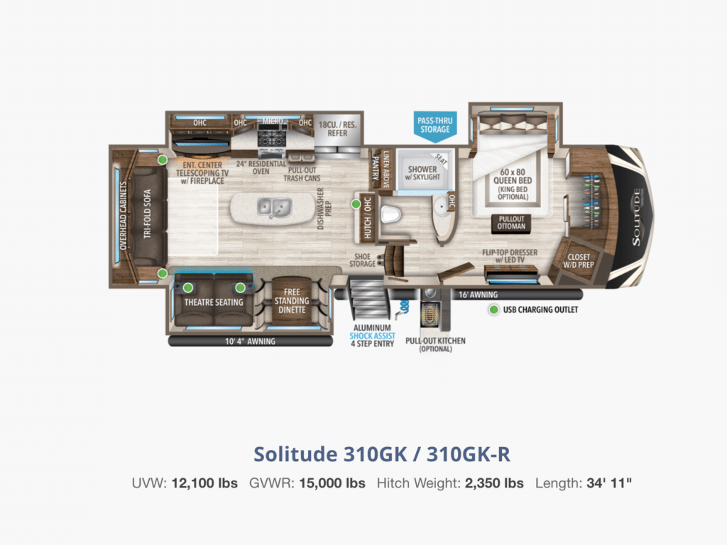 Grand Design Solitude 310GK Floorplan