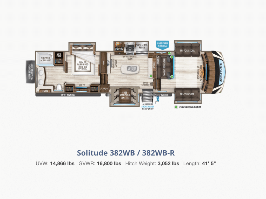 Grand Design Solitude 382WB Floorplan