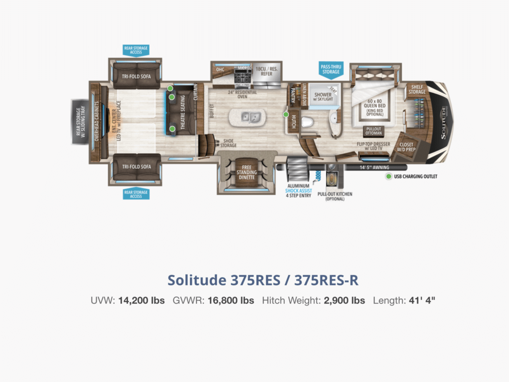Grand Design Solitude 375RES Floorplan