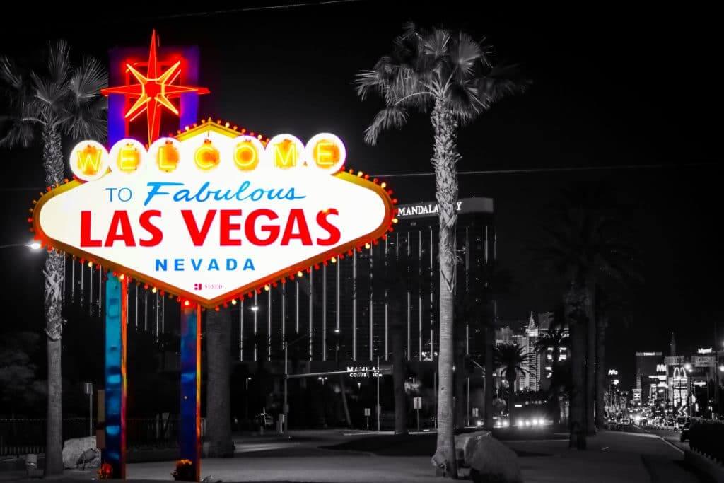 Welcome to Las Vegas sign near the Good Sam RV Park Las Vegas RV Resort.
