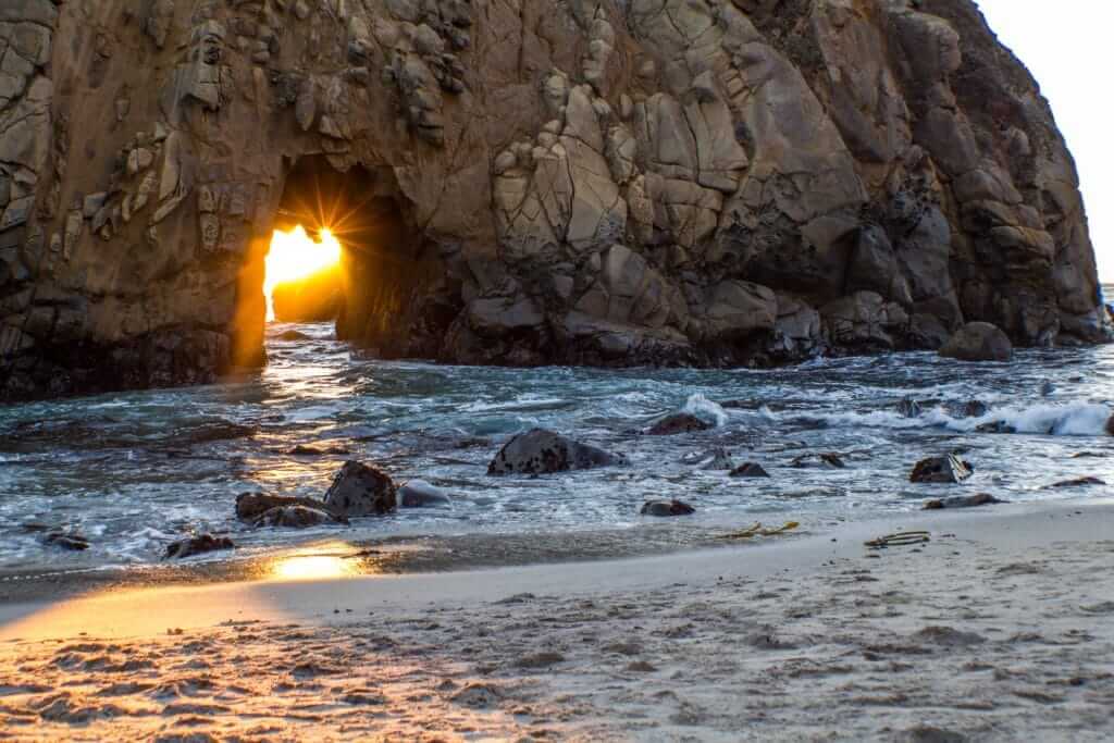 Keyhole Rock at Pfeiffer Beach, one of the best things to see in Big Sur. 