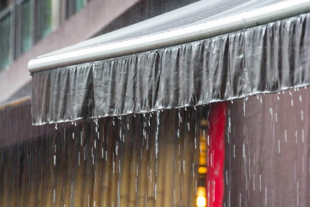 wet awning, rain protection