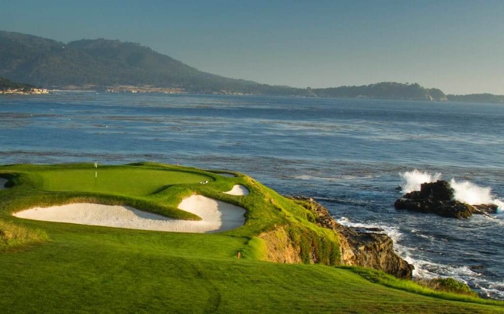 Pebble Beach golf course located on the Monterey coast