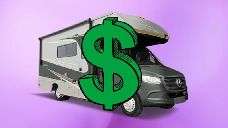 Class C RV with a dollar sign