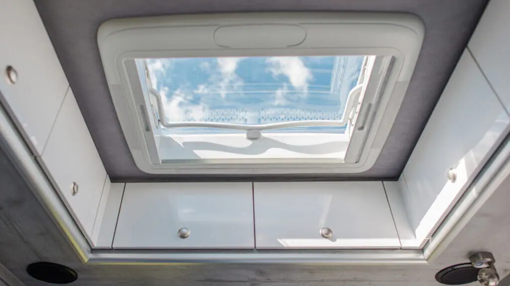 An RV vent doesn't have a cover which could pose a problem when it rains and water gets in the RV!