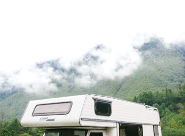 The top of an RV with clouds overhead. How much is RV insurance?