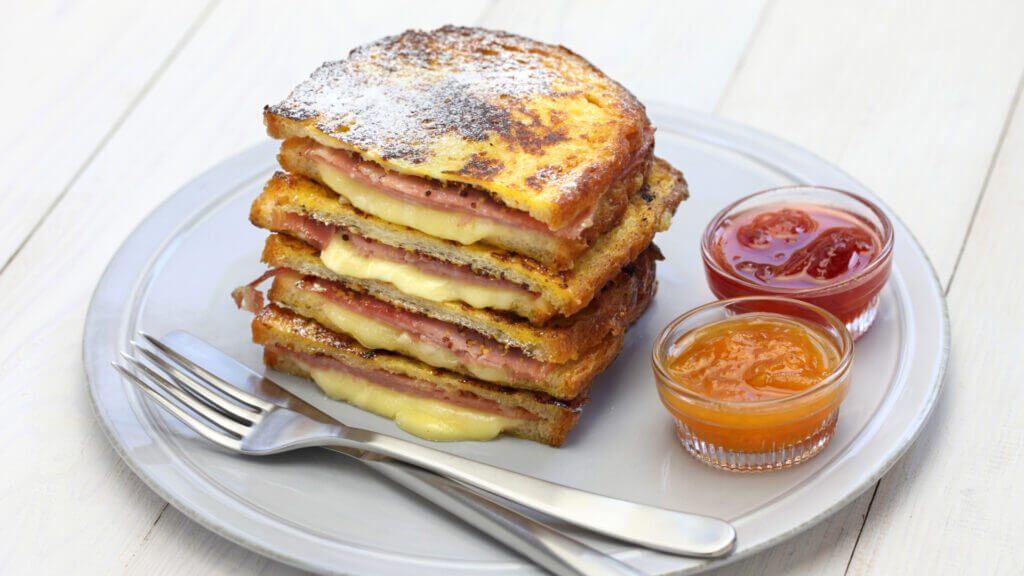 The perfect lunch idea for cooking on a blackstone griddle is a monte cristo sandwich!