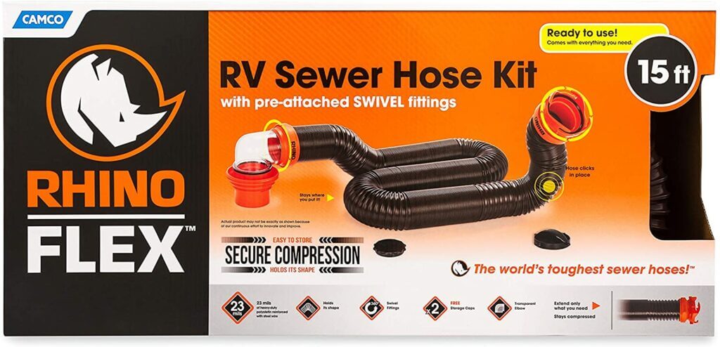 15 Foot RhinoFLEX RV Sewer Hose Kit