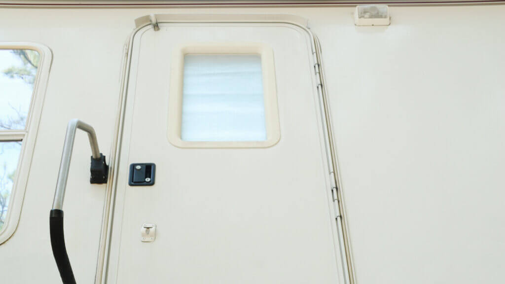 An RV door would be more secure with a keyless RV lock. 
