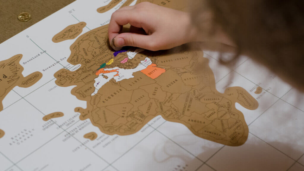 A scratch off map is a great gift for the traveler who has it all. 