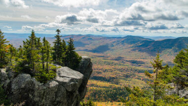A stunning view from the trail on Tumbledown Mountain where you can no longer camp due to overuse and trash.