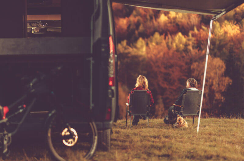 Couple boondocking in a National Park.