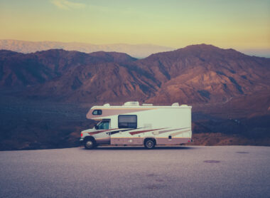 RV camping in the mountains.