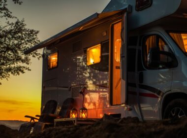 Scenic RV Camping Spot During Sunset