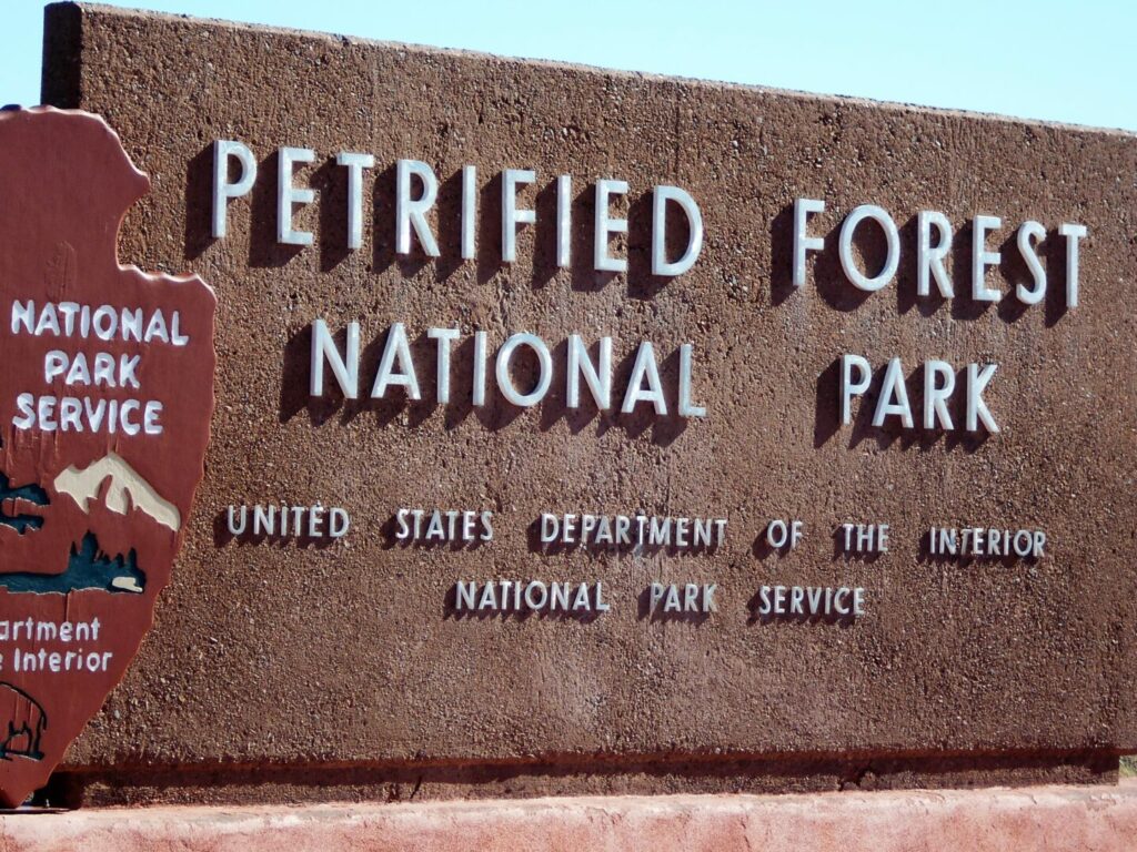 Petrified National Forest Park entrance.