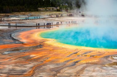 Grand Prismatic spring in Yellowstone National Park.