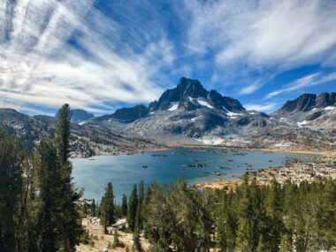 thousand island lake along the john muir trail in Inyo National Forest