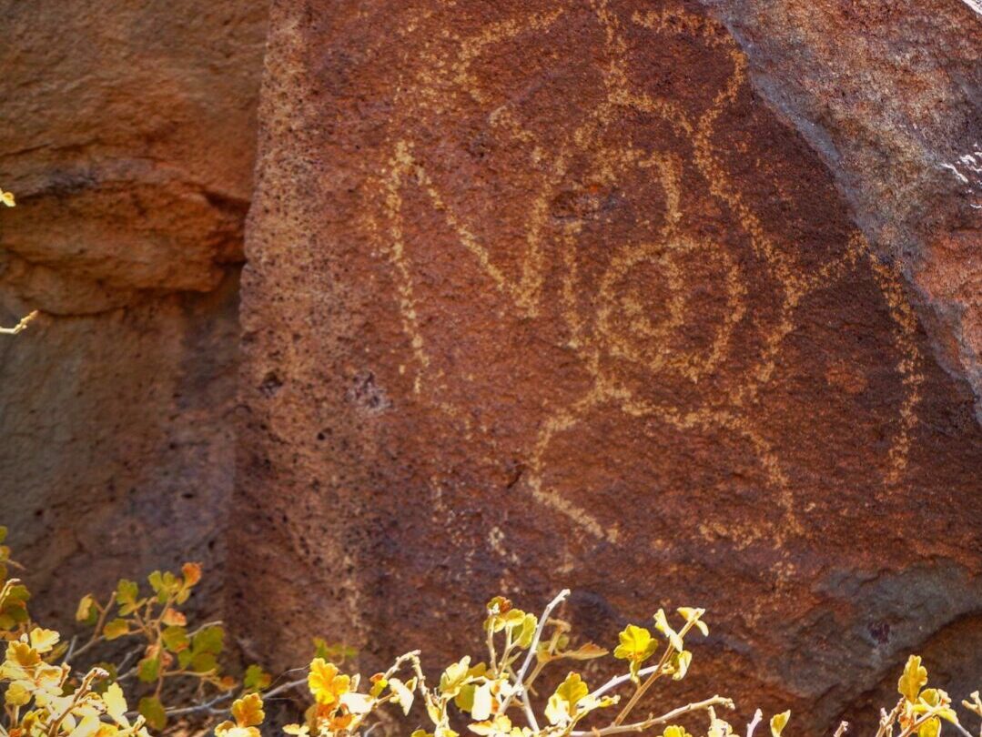 A petroglyph on a rock in Petroglyph National Monument, New Mexico