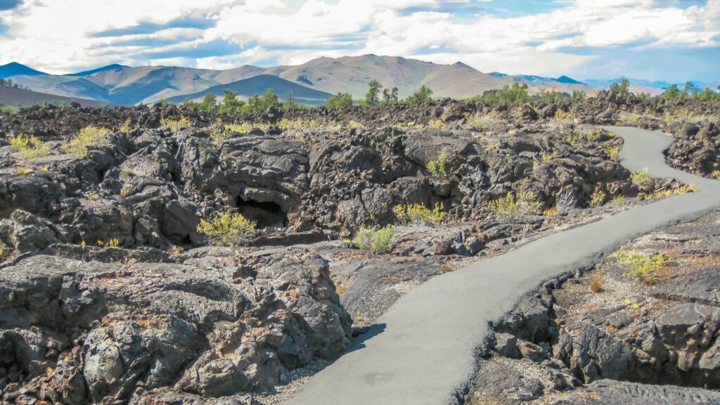 A walking path through Craters of the Moon National Monument, Idaho
