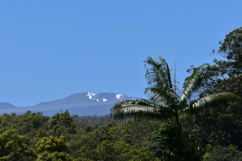 Mauna Kea, Hawaii observation tower in the distance.