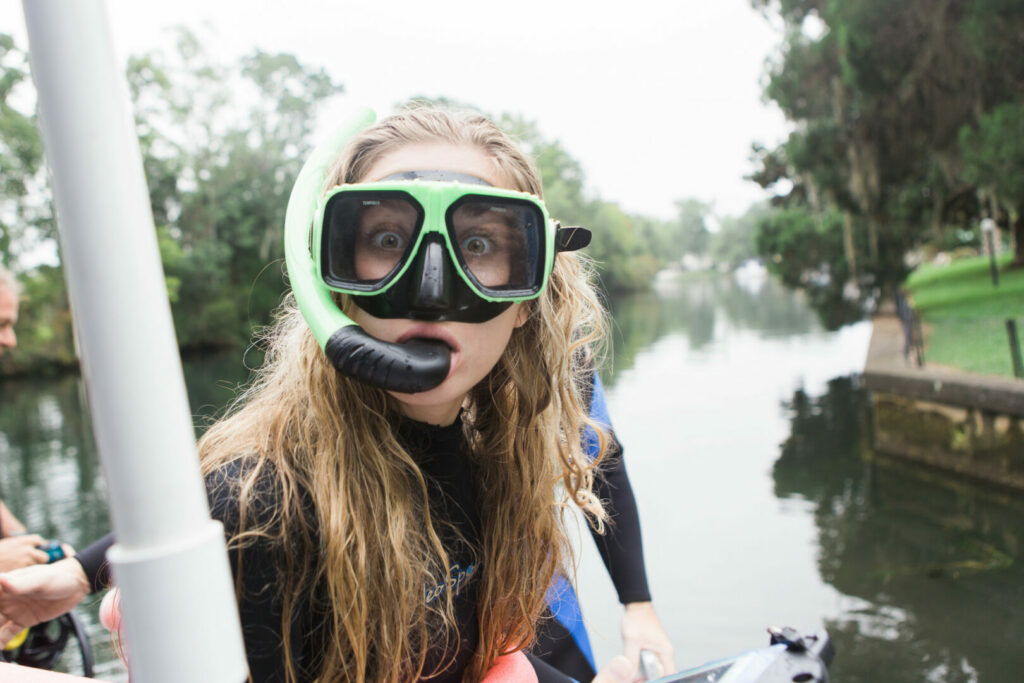 Woman snorkeling in Florida 