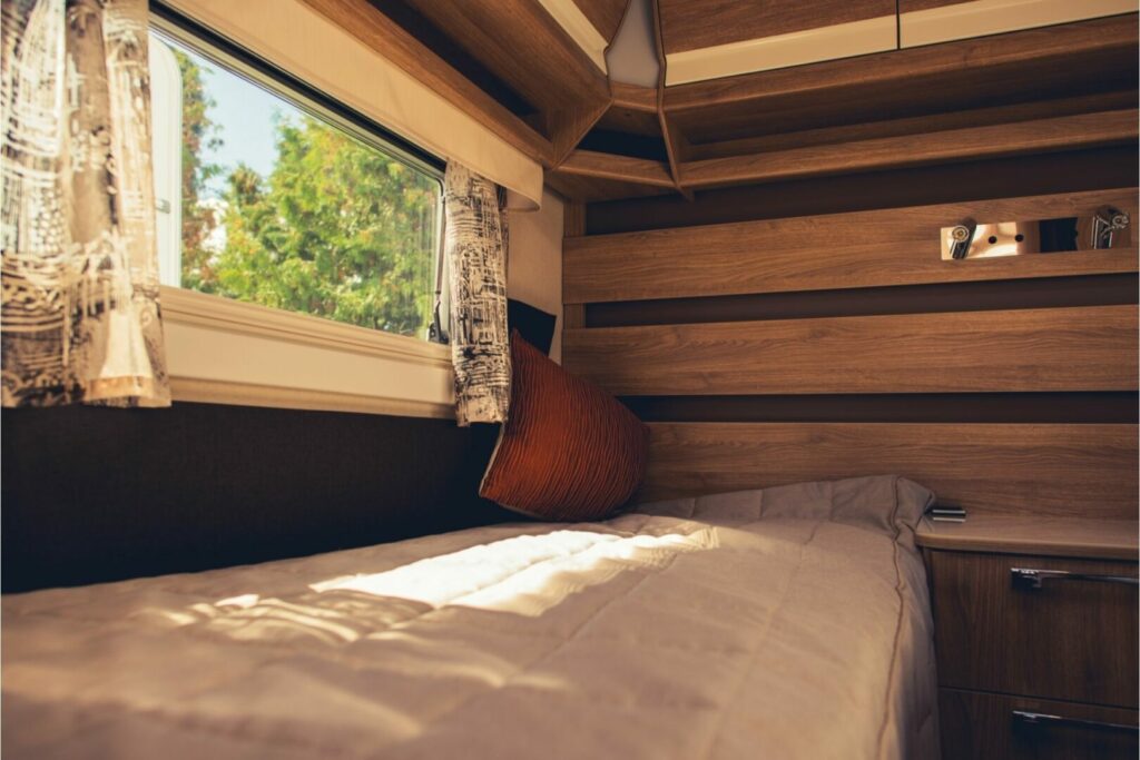 Interior bunk space in a trailer
