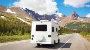 A blank rv drives into the open road but needs a name to make it more personal.