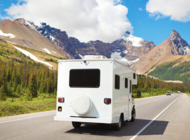 A blank rv drives into the open road but needs a name to make it more personal.