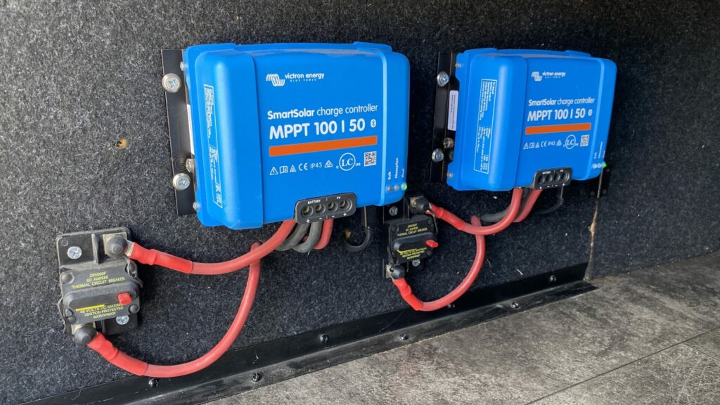 Two charge controllers setup in a fith wheel RV