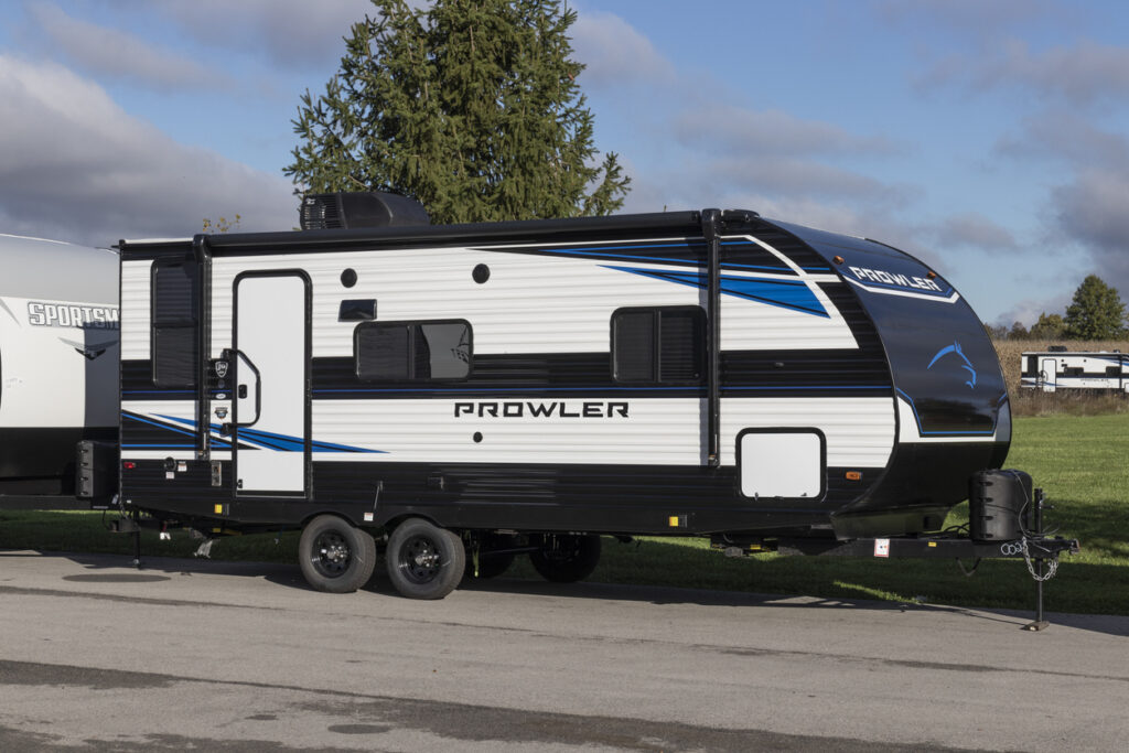 A prowler trailer by Heartland RV, owned by Thor Industries.