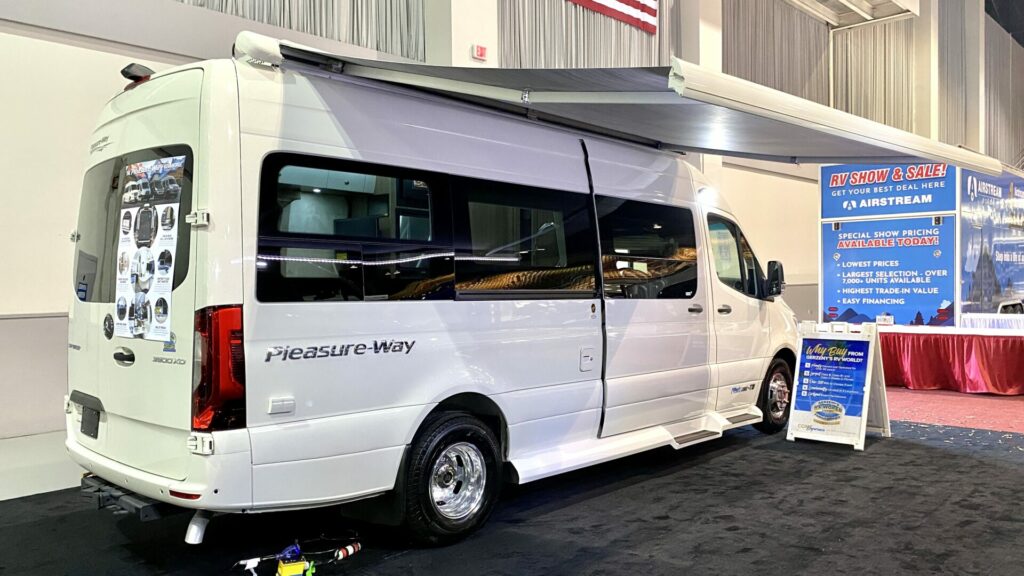Picture of the Pleasure Way Class B RV at an RV show 