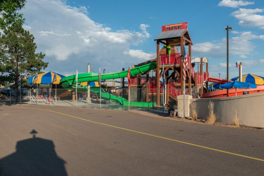 Colorado campground has a water park including a slide