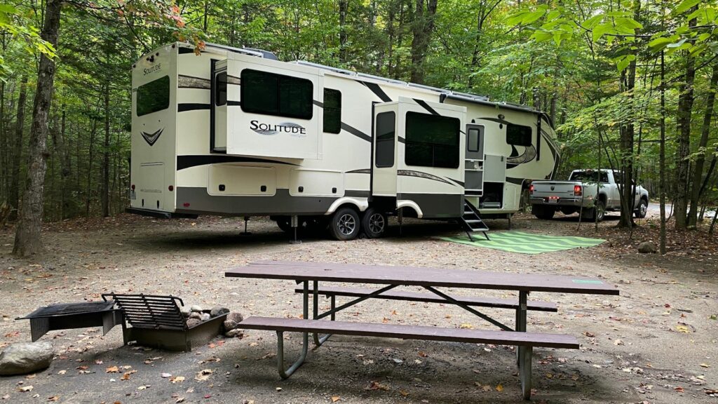 Tree covered dry camping site makes it tough on solar for power generation.