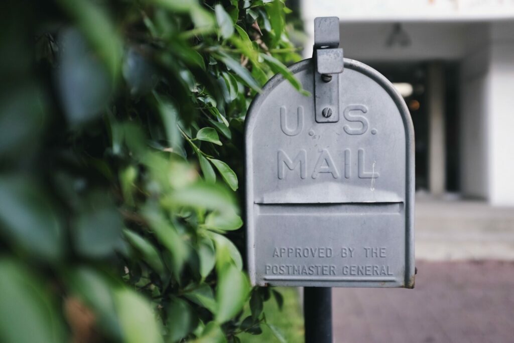A U.S. mailbox in front of house in Florida