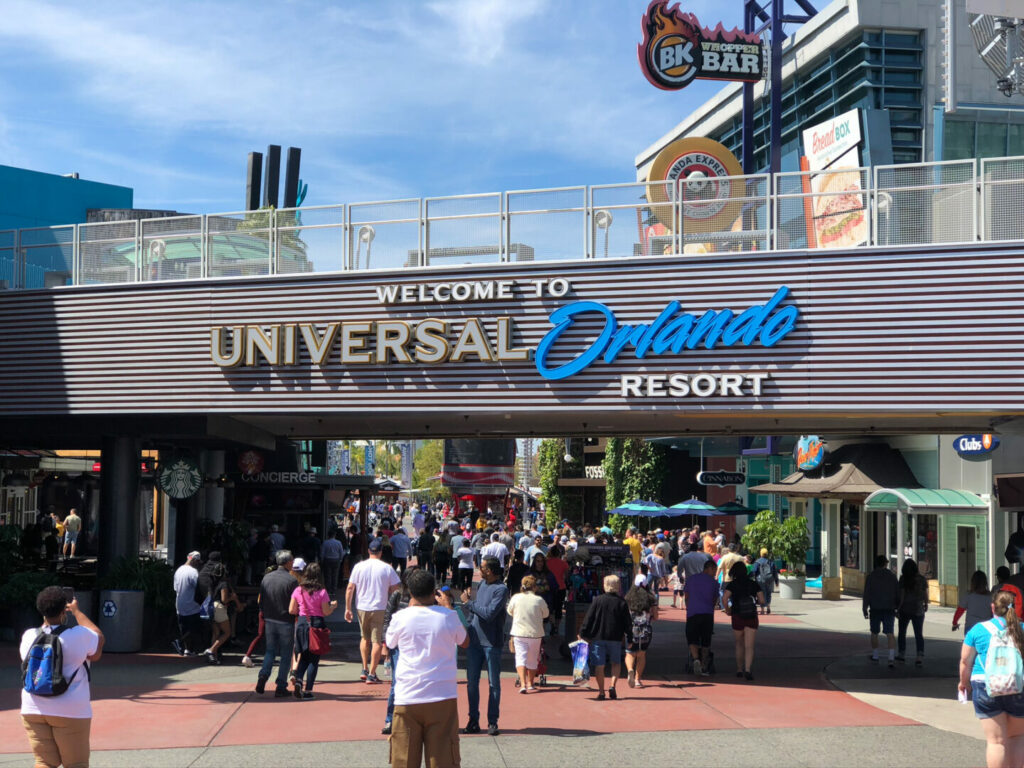 Entrance to Universal Orlando where Florida residents get a discount on admission