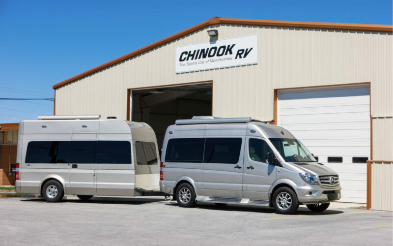 Chinook RV with a Trail wagon trailer attached