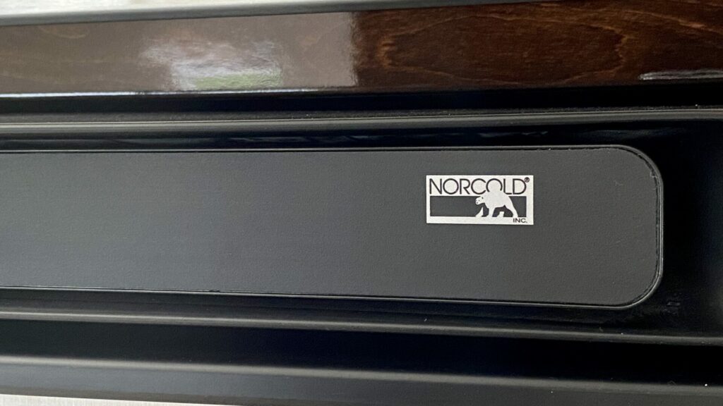 Norcold branding at top of RV fridge