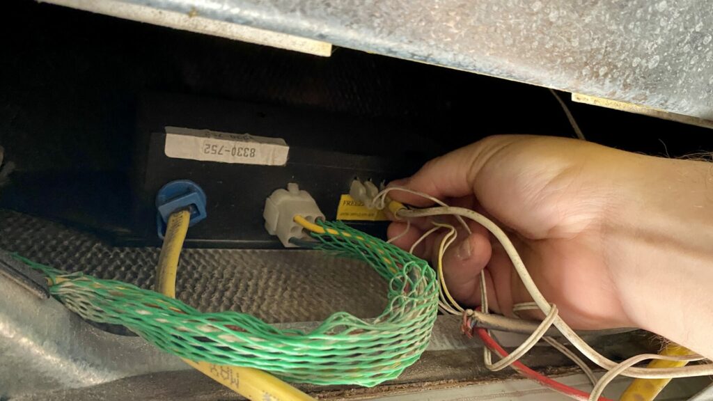 Wires going to AC control box