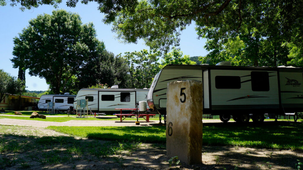 View of Riverbend RV Park, one of the campgrounds in Austin Texas