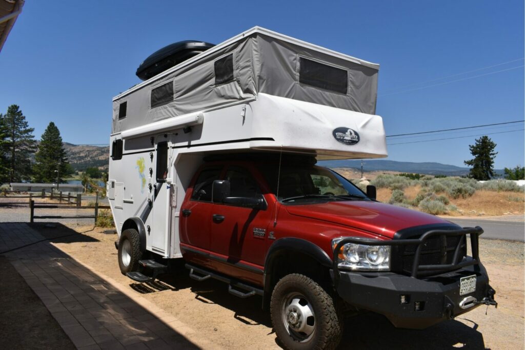 Parked truck with a Phoenix Pop-up Campers Mini-Max 