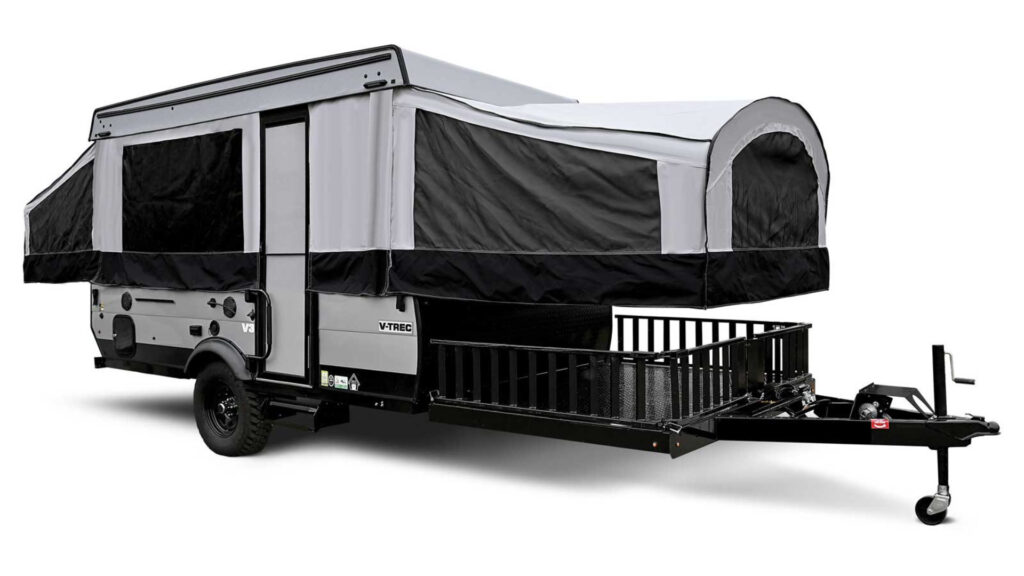 A pop up camper toy hauler Coachmen RV b