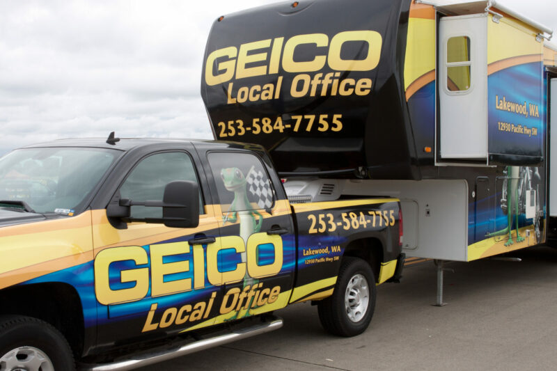 Geico Insurance truck and trailer