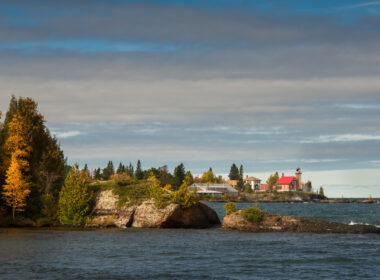 View of Copper Harbor State Harbor lighthouse