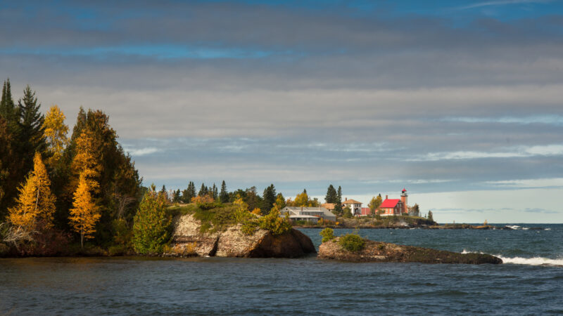 View of Copper Harbor State Harbor lighthouse