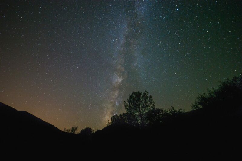 A starry night at a camping location in Ojai