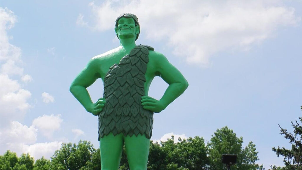 The Jolly Green Giant Statue in Minnesota along the longest highway in the US
