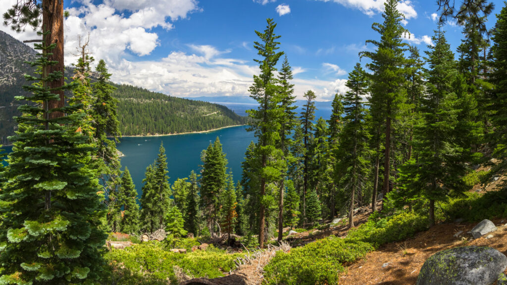 View of Lake Tahoe, one of the clearest lakes in the us