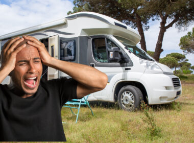 A man upset about his RV parts after using rv parts country